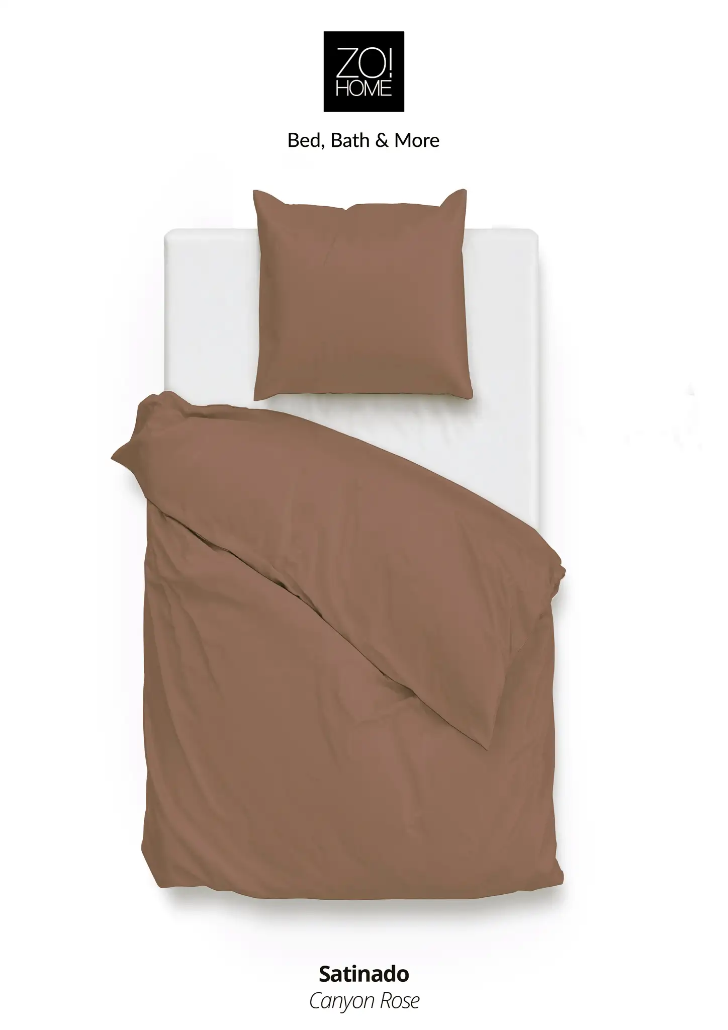 Zo! Home dekbedovertrek Satinado Solid (satijn, canyon rose) - Afbeelding 2