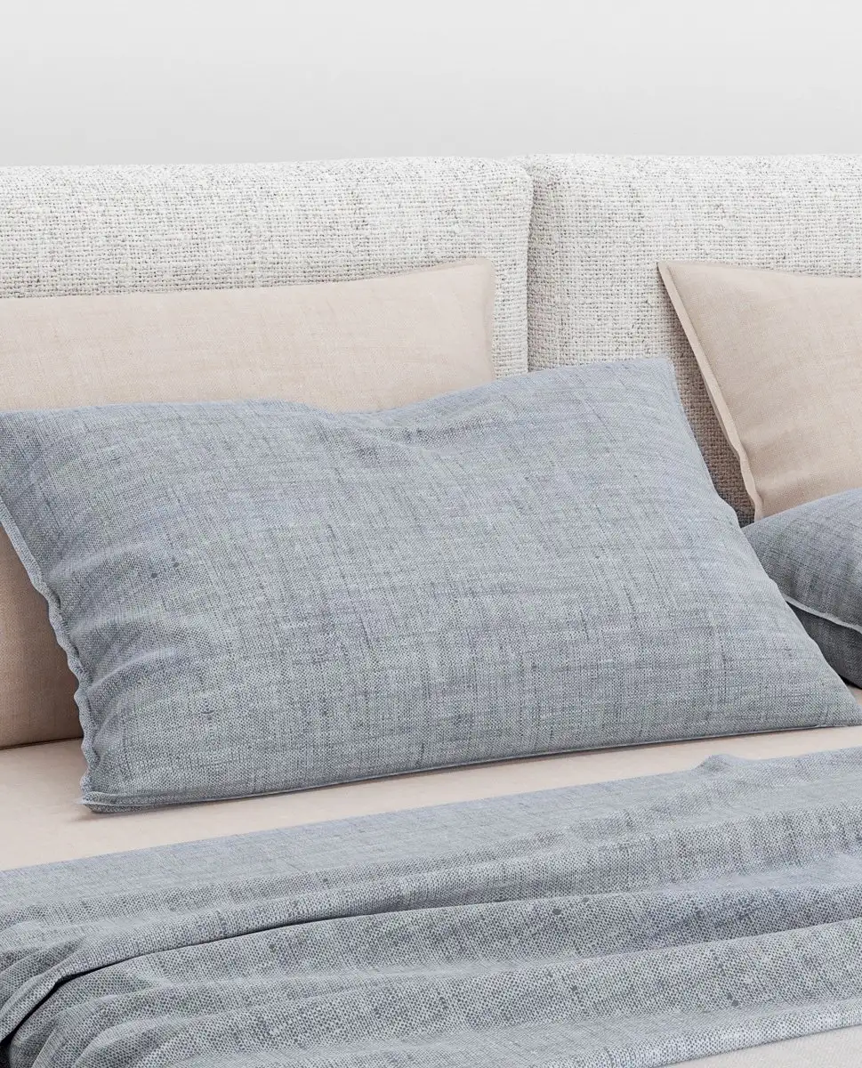 Zo! Home kussensloop Lino 60x70cm (denim drift) - Afbeelding 4