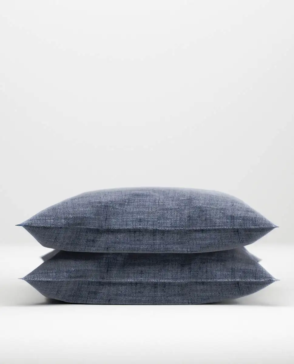 Zo! Home kussensloop Lino 60x70cm (urban blue) - Afbeelding 2