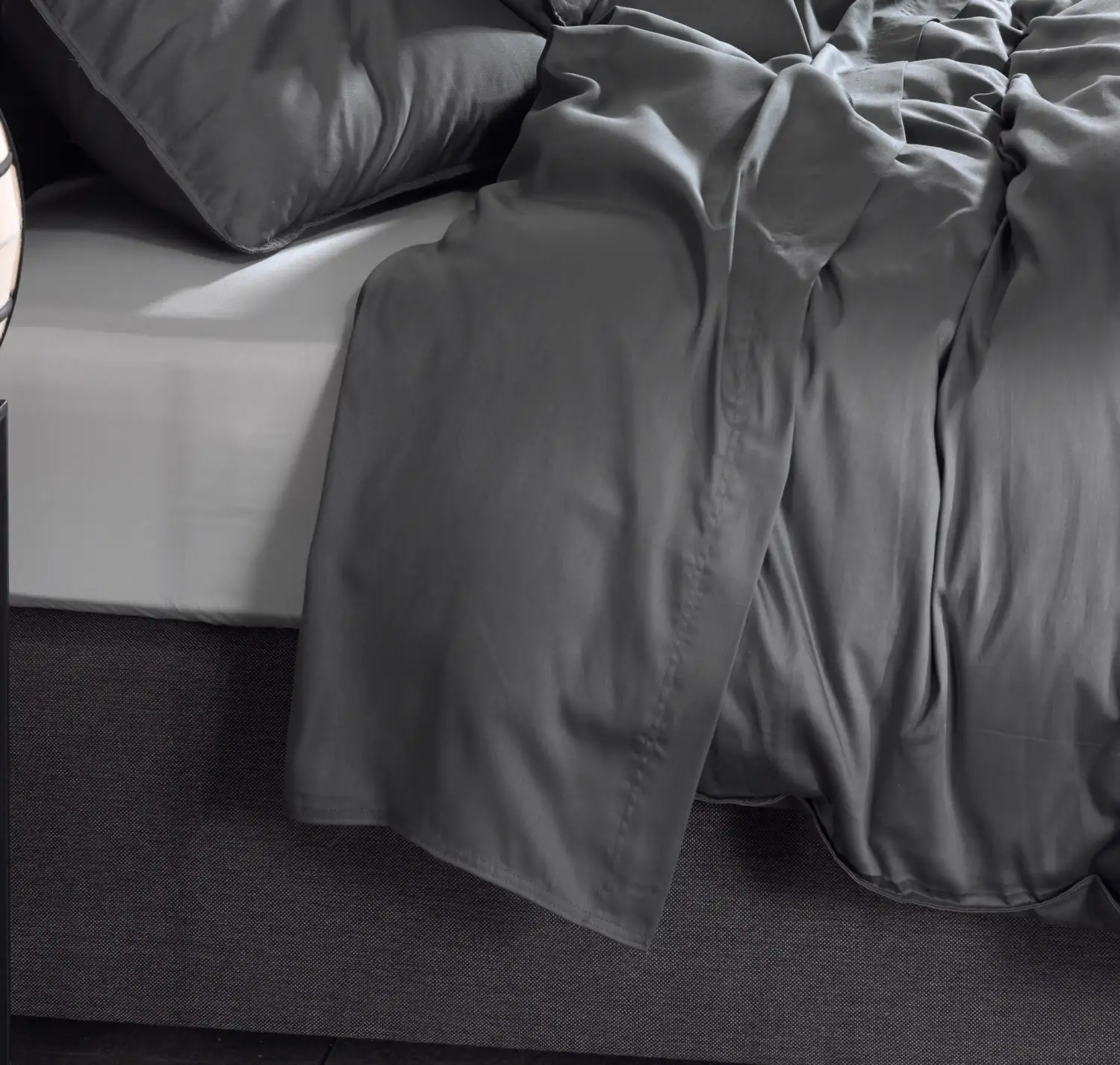 Zo! Home laken Satinado 160x290cm (satijn, classic antraciet) - Afbeelding 2