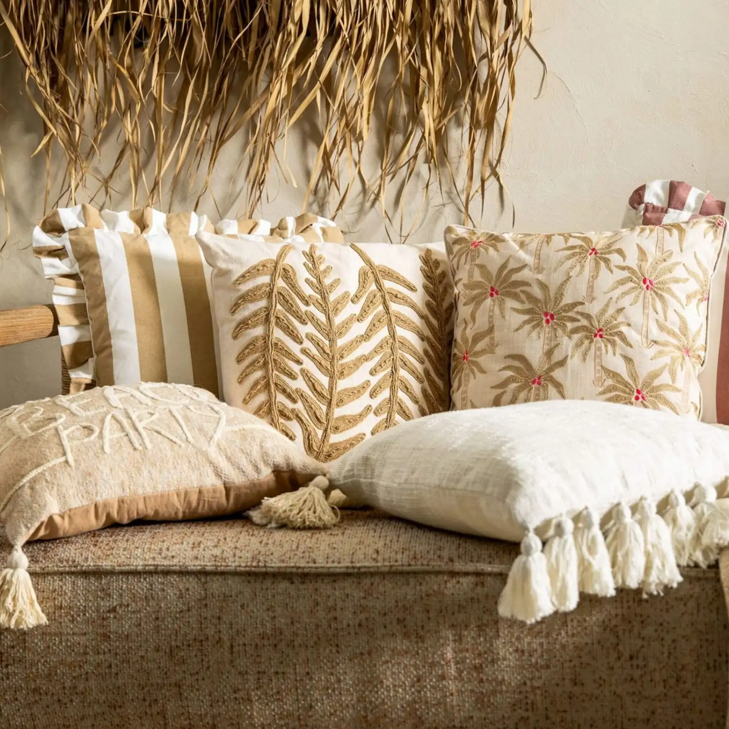 Dutch Decor sierkussen Amir 45x45cm natural - Afbeelding 4