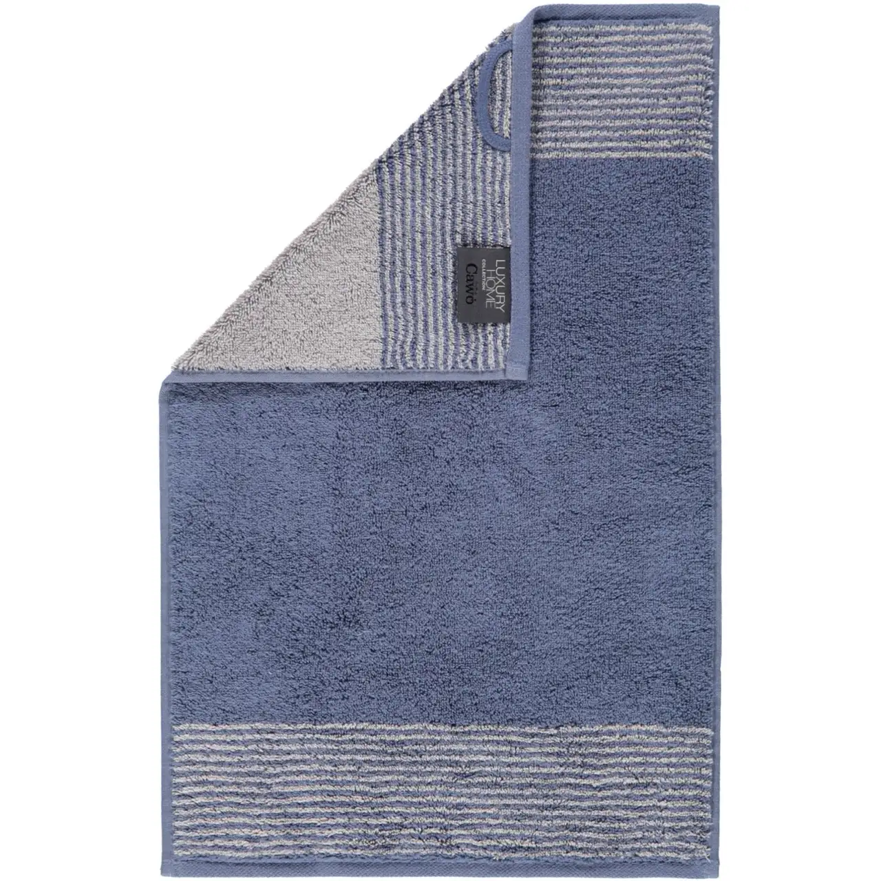 Cawö badserie Luxury Home Two-Tone 590 nachtblau - Gastendoek 30x50cm - Afbeelding 2