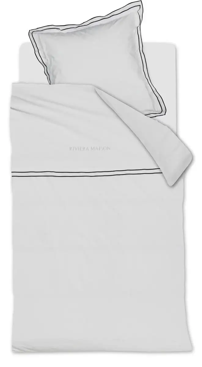 Riviera Maison dekbedovertrek Salute white - 1-persoons 140x200/220cm + 1 sloop - Afbeelding 3