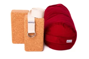 ZENZES® Pro Eco bolster met yogariem en 2 yogablokken - bordeaux