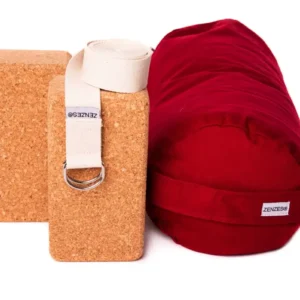 ZENZES® Pro Eco bolster met yogariem en 2 yogablokken - bordeaux