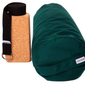 ZENZES® Pro Eco bolster met yogariem en yogablok - groen