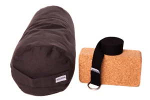 ZENZES® Pro Eco bolster met yogariem en yogablok - antraciet