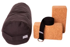 ZENZES® Pro Eco bolster met yogariem en 2 yogablokken - antraciet