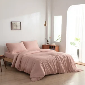Boomba Bamboo dekbedovertrek cuddle pink + kussensloop - 1-persoons 140x200/220cm + 1 sloop