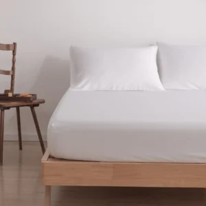 Boomba Bamboo premium hoeslaken Coco white 35cm - 90x210/220
