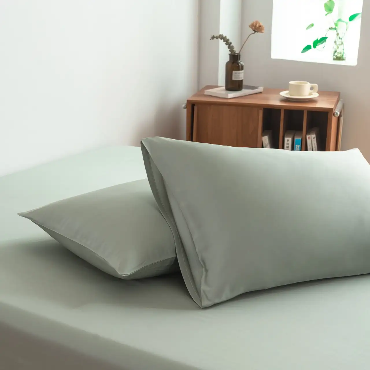 Boomba Bamboo premium kussenslopen 2-pack sage green