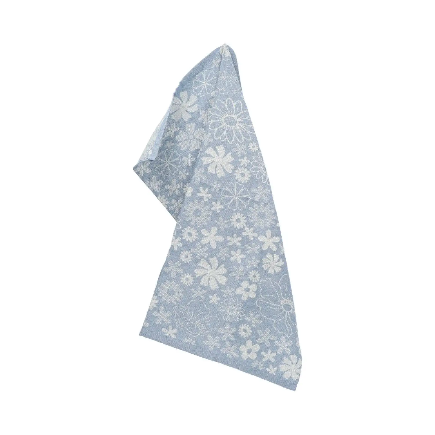 Bunzlau Castle theedoek Flowerbed grey blue