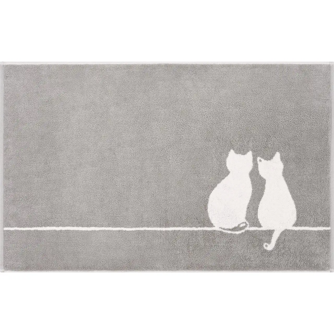 Cawö badmat Cute Cats 50x80cm platin wit 76