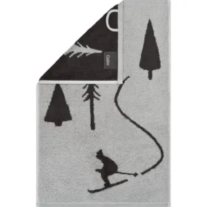 Cawö badserie Skifahrer 6272 platin-basalt - Handdoek 50x100cm