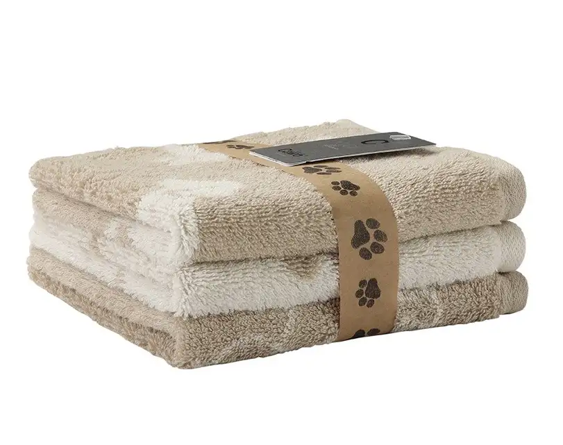 Cawö gastendoekje We Love Dogs mix 6249 natur-beige 30x30cm