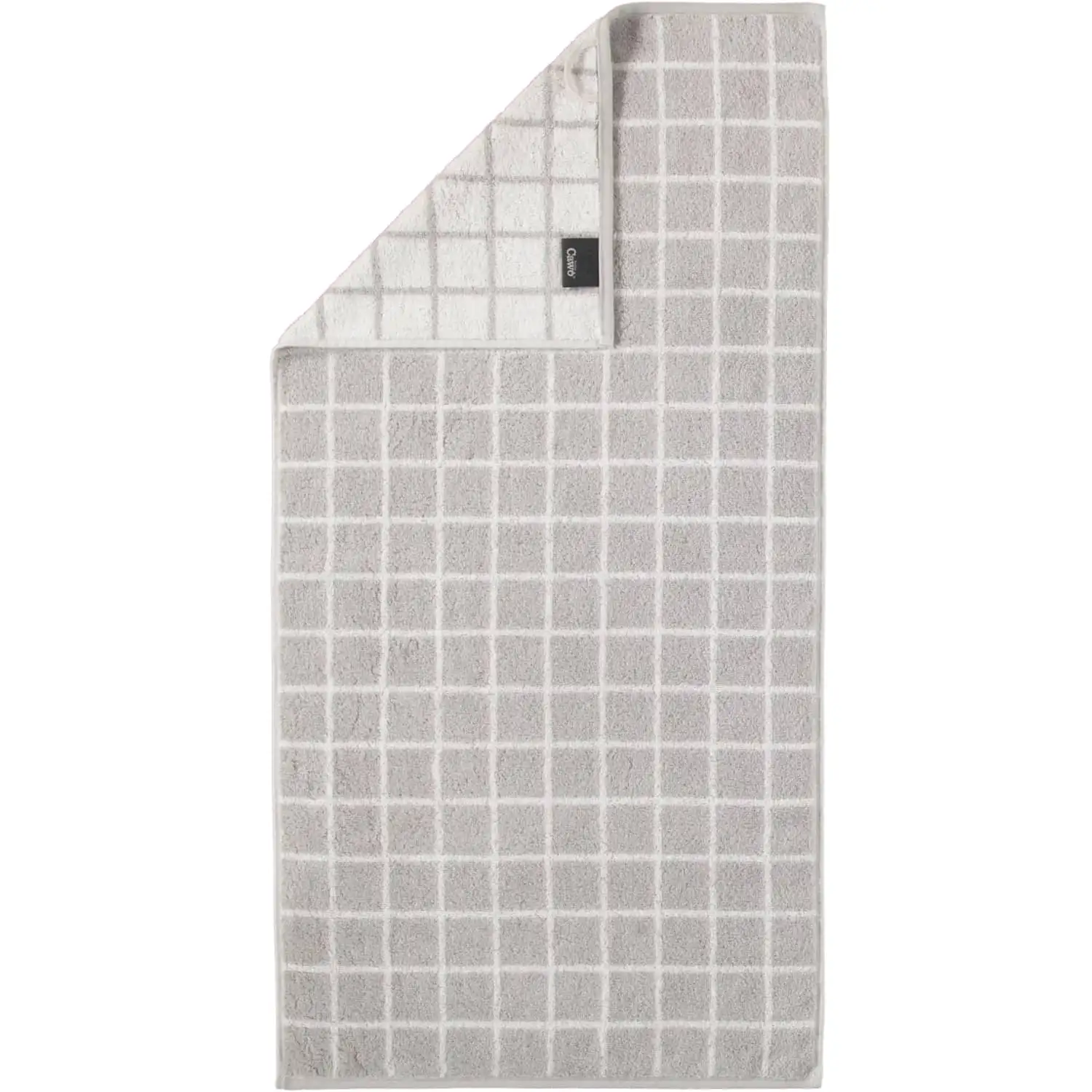 Cawö handdoek Zoom ruit platina (50x100cm, 123) - Handdoek 50x100cm