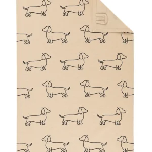 Cawö theedoek We Love Dogs 6246 beige-zwart 50x70cm