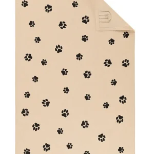 Cawö theedoek We Love Dogs 6247 beige-zwart 50x70cm