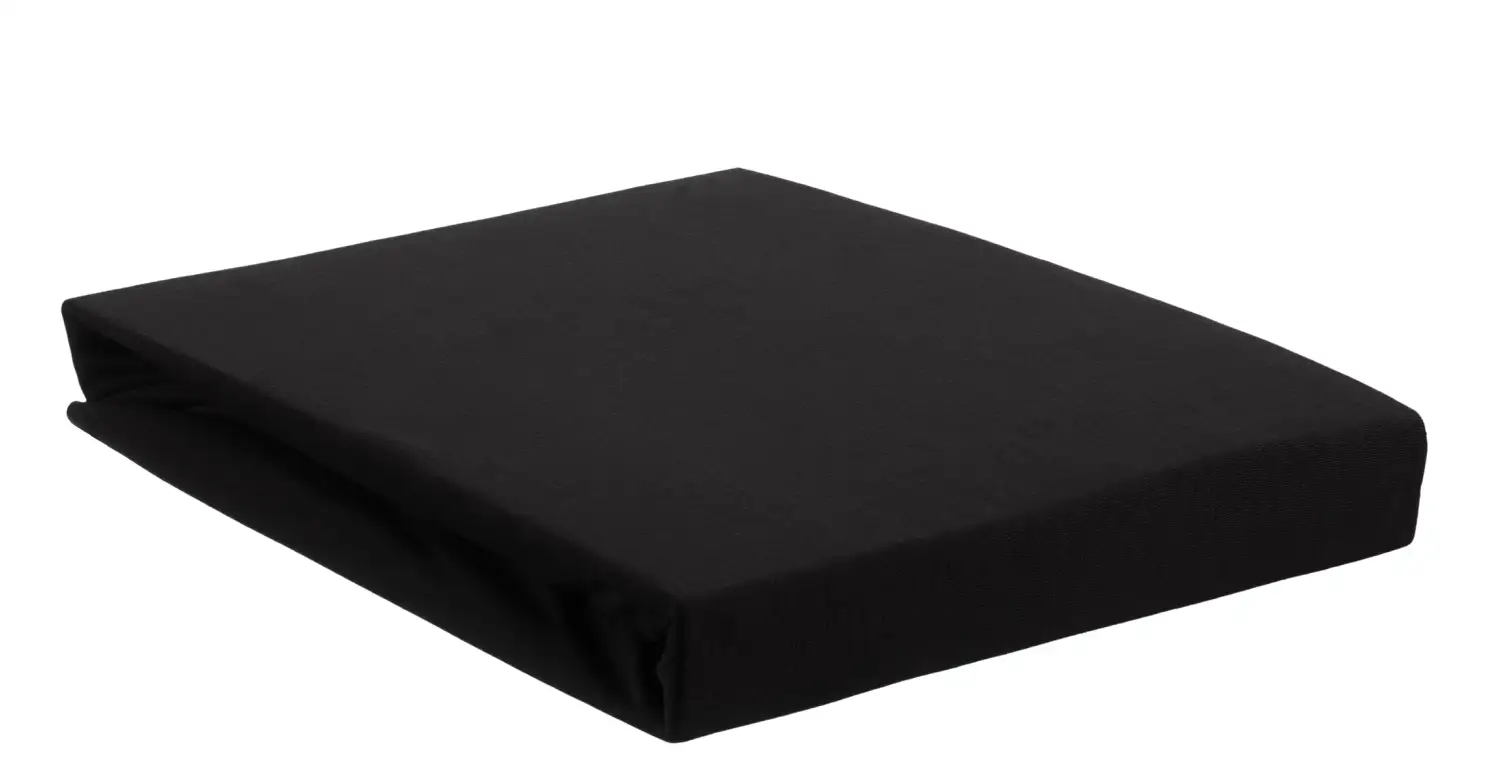 Cinderella katoenen hoeslaken tot 25cm zwart - 180x210