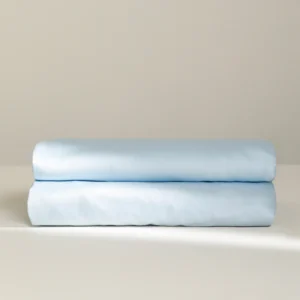 Damai organic satijnen topper hoeslaken sky blue - 100x200