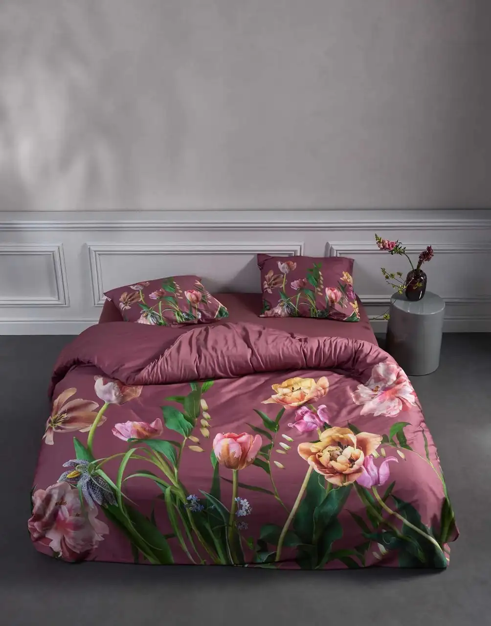 Essenza dekbedovertrek Eloise katoensatijn mauve 260x200/220 - lits-jumeaux 260x200/220 + 2 slopen