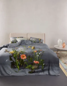 Essenza dekbedovertrek Ficaria grey katoensatijn - 1-persoons 140x200/220cm + 1 sloop