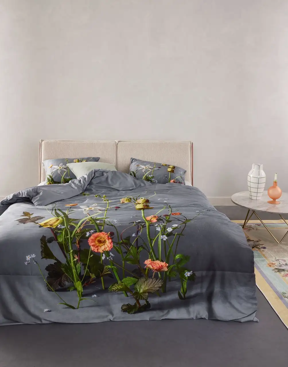 Essenza dekbedovertrek Ficaria grey katoensatijn - 1-persoons 140x200/220cm + 1 sloop