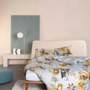 Essenza dekbedovertrek Florean bio-satijn grey - 1-persoons 140x200/220cm + 1 sloop