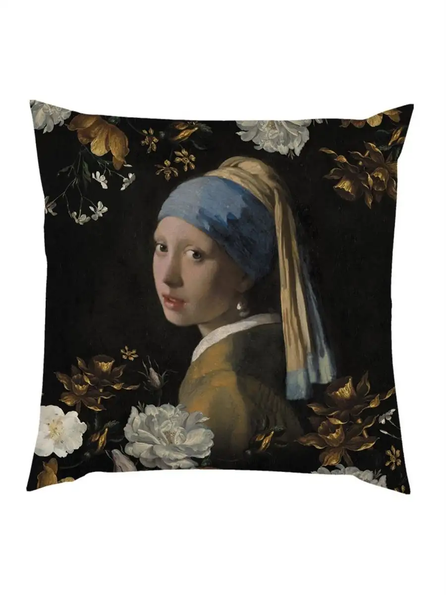 Essenza sierkussen Floral Girl 50x50cm (black)