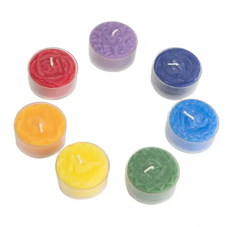Kaarsenset Chakra votief 7 stuks