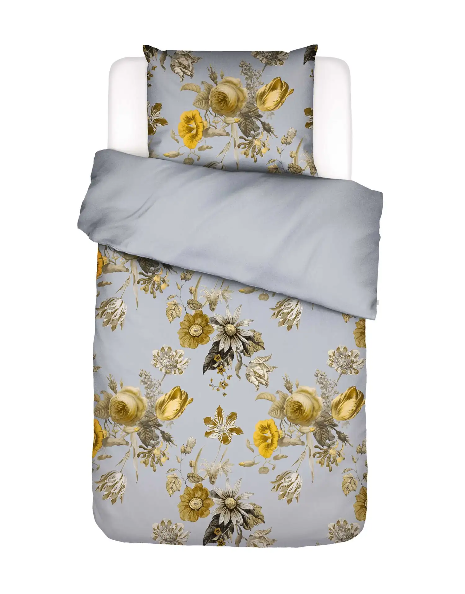 Essenza dekbedovertrek Florean bio-satijn grey - 2-persoons 200x200/220cm + 2 slopen - Afbeelding 5