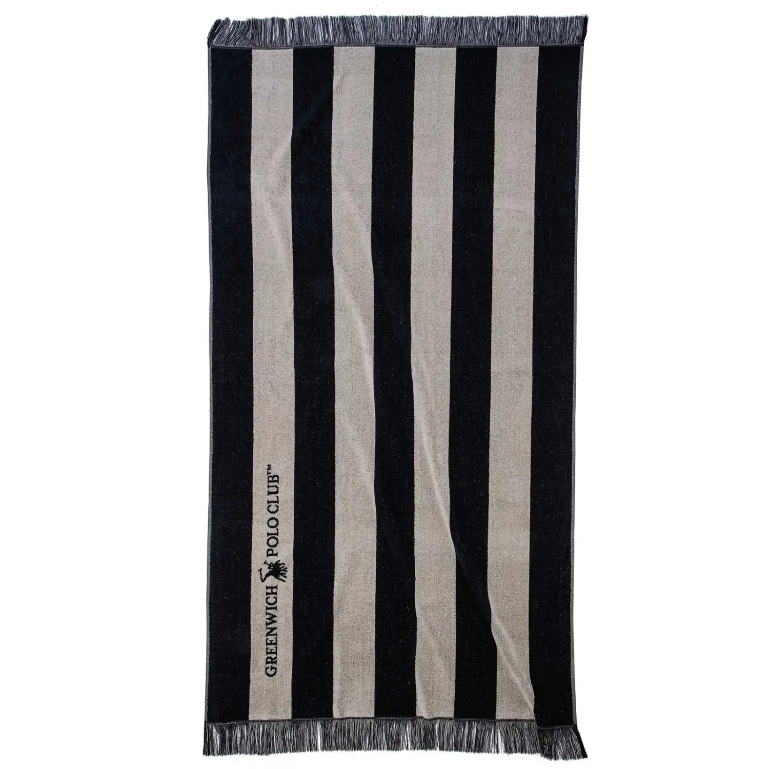 Greenwich Polo Club strandlaken Vertical 90x170 zwart beige