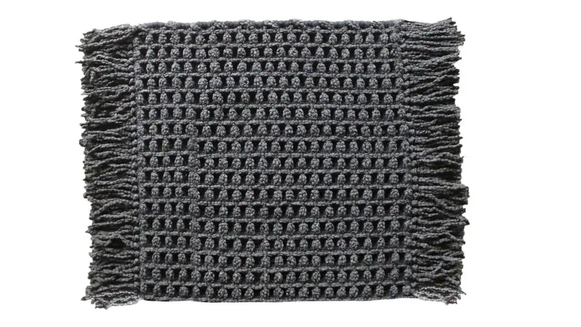 Heckett Lane badmat Madras 60x60cm dark grey