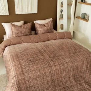 Kayori bio katoen-satijnen dekbedovertrek Sunai caramel - 1-persoons 140x200/220cm + 1 sloop