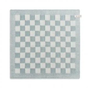 Knit Factory keukendoek Block ecru-stone-green