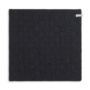 Knit Factory keukendoek Grote Blok uni antraciet