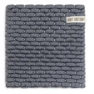 Knit Factory onderzetter Block ecru-antraciet