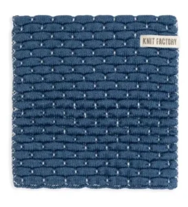 Knit Factory onderzetter Block ecru-jeans