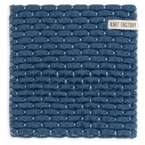 Knit Factory onderzetter Block ecru-jeans
