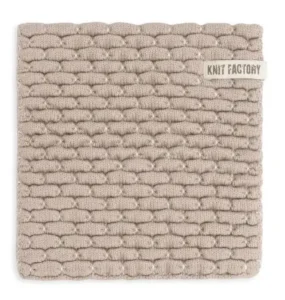 Knit Factory onderzetter Block ecru-taupe