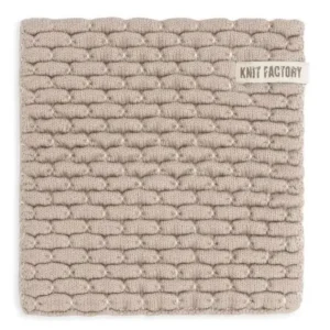 Knit Factory onderzetter Block ecru-taupe