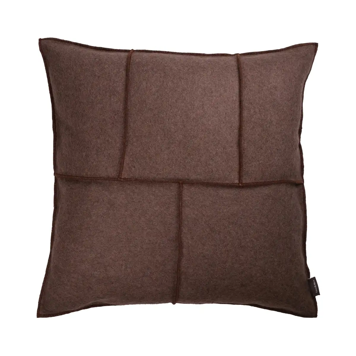 Linen en More sierkussen Timber (dark taupe-cacao, 43x43cm)