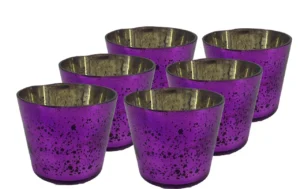 Lodsh sfeerlicht Culture Votive paars 9x9cm set van 6
