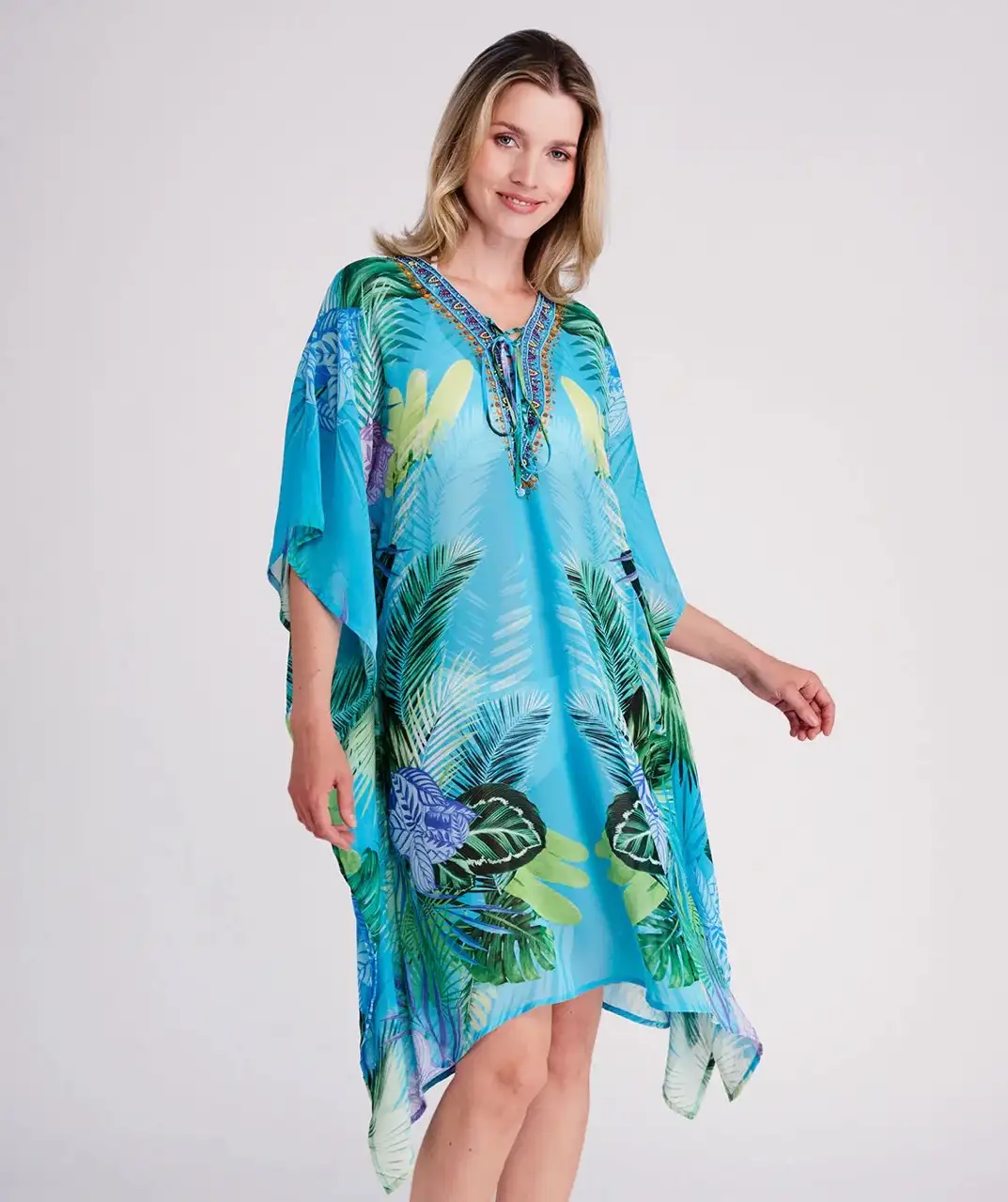 Pia Rossini Marbella Kaftan cover up blue - XL - Afbeelding 3
