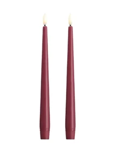 Moods & More led-kaars diner silk slim 23 x 250 mm 2-pack vintage rose