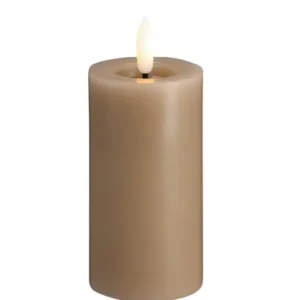 Moods & More led-kaars Melted silk 49 x 100 mm sand