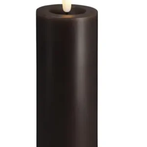 Moods & More led-kaars Melted silk 49 x 125 mm charcoal