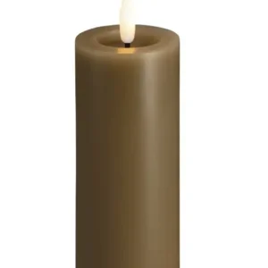 Moods & More led-kaars Melted silk 49 x 125 mm dark sand