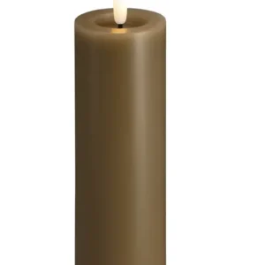 Moods & More led-kaars Melted silk 49 x 150 mm dark sand
