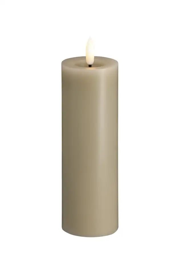 Moods & More led-kaars Melted silk 49 x 150 mm kit grey